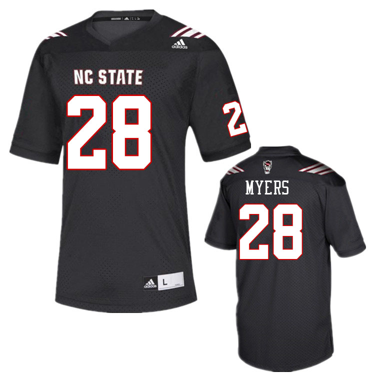 Men #28 Zack Myers North Carolina State Wolfpacks College Football Jerseys Stitched-Black